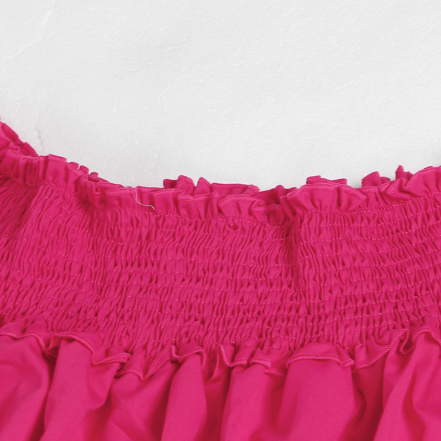 WOKANSE Women's Casual Plus Size Shirred Dresses Off Shoulder Bell Sleeves Ruffle Loose Stretchy Neck Midi Dress - Image 5