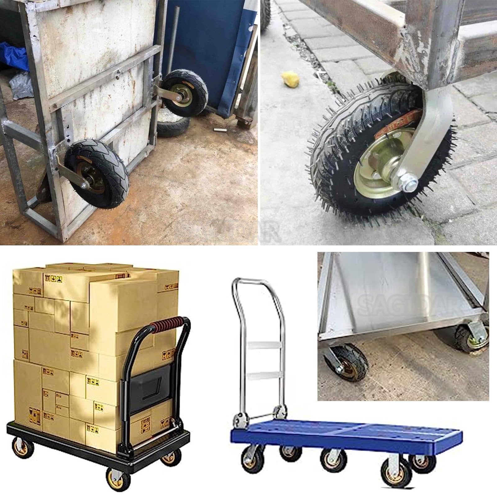 Schwerlastrollen Gummi Bockrolle, Lenkrolle Luftrad Ø 15/20/25cm, Möbel Industrierollen 4 Stück, Schraubbefestigung, Leise Und Sanft, Gummi Ersatz Rollen, Für Alle Böden Oder Teppiche(4 Fixed,25cm)