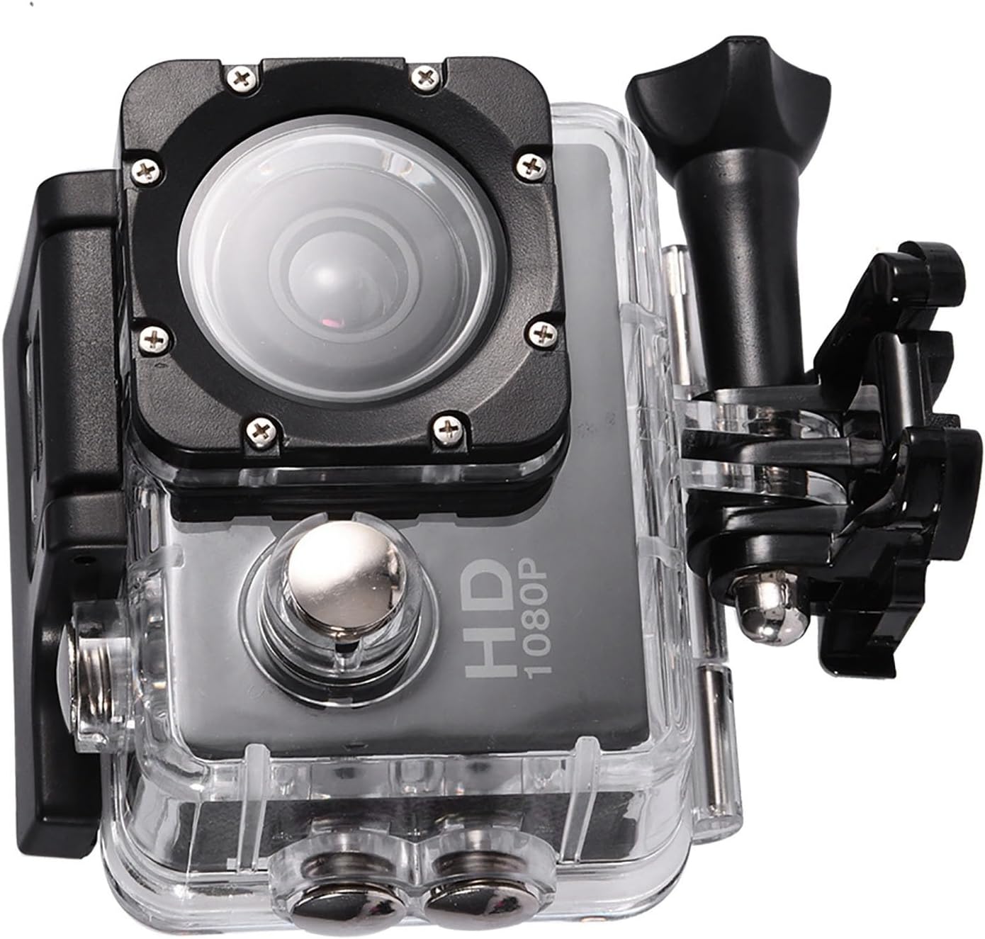 Action Camera, 12MP 1080P Underwater Sports Camera with 2.0 Inch Screen, Mini, Black, with Mounting Accessories Kit