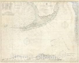 Historic Map : South Florida, The Florida Keys, North Cuba, and The Great Bahama Bank, U.S. Coast Survey, 1908, Vintage Wall Décor : 24in x 18in