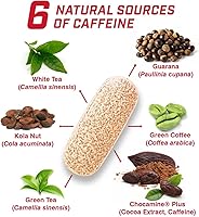 Vista 3 de ProLab Nutrition Advanced Caffeine 200 mg, tabletas de cafeína natural de acción rápida con extracto de té verde, energía limpia, enfoque mental