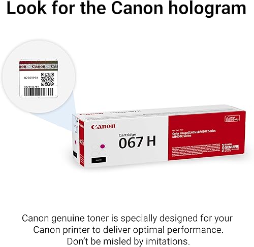 Miniatura 5 de Canon Cartucho de tóner magenta 067 genuino de alta capacidad compatible con LBP633Cdw, LBP632Cdw, MF652Cdw, MF653Cdw, MF654Cdw, MF656Cdw
