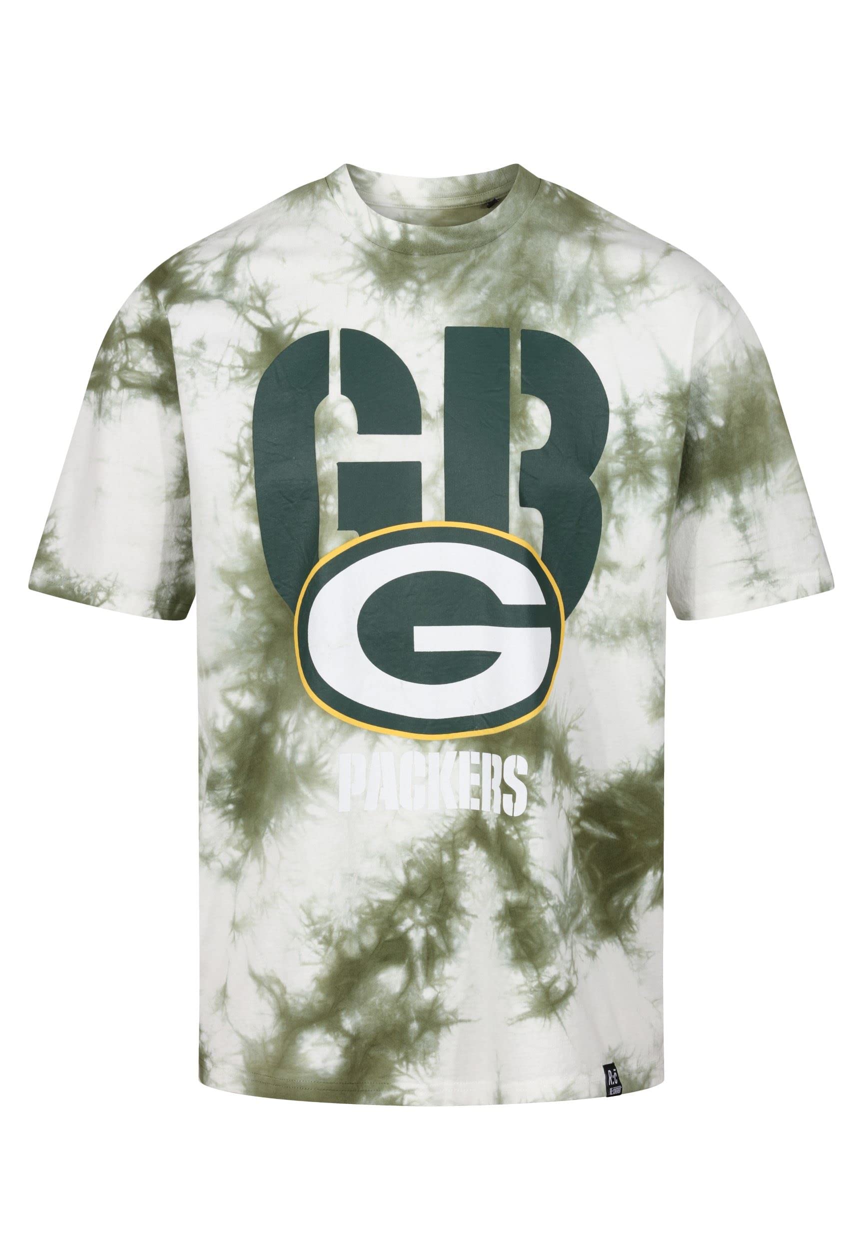Recovered Green Bay Packers NFL Tie-Dye Relaxed Oversized T-Shirt Green White