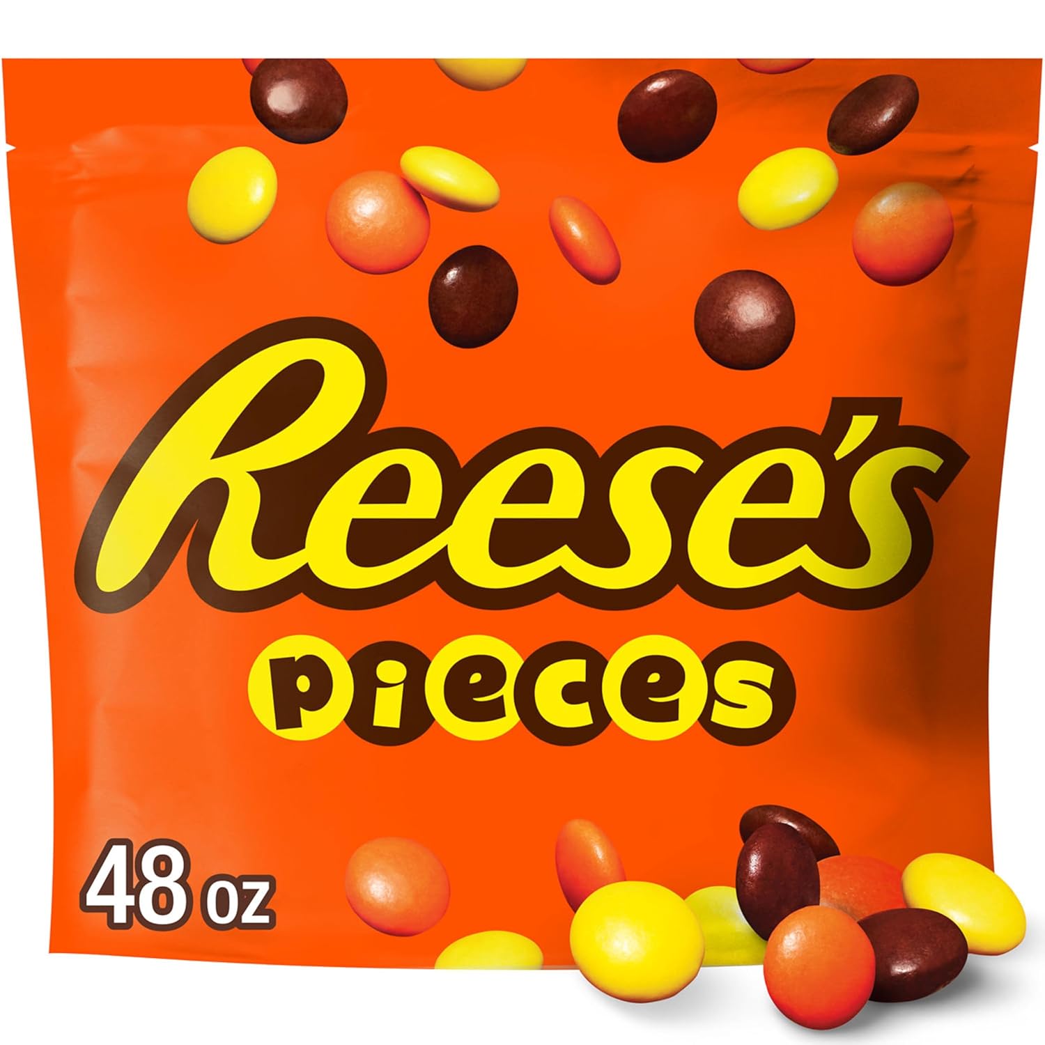 REESE’S PIECES Peanut Butter in a Crunchy Shell, Candy Bulk Bag, 48 oz REESE’S PIECES Peanut Butter in a Crunchy Shell, Candy Bulk Bag, 48 oz