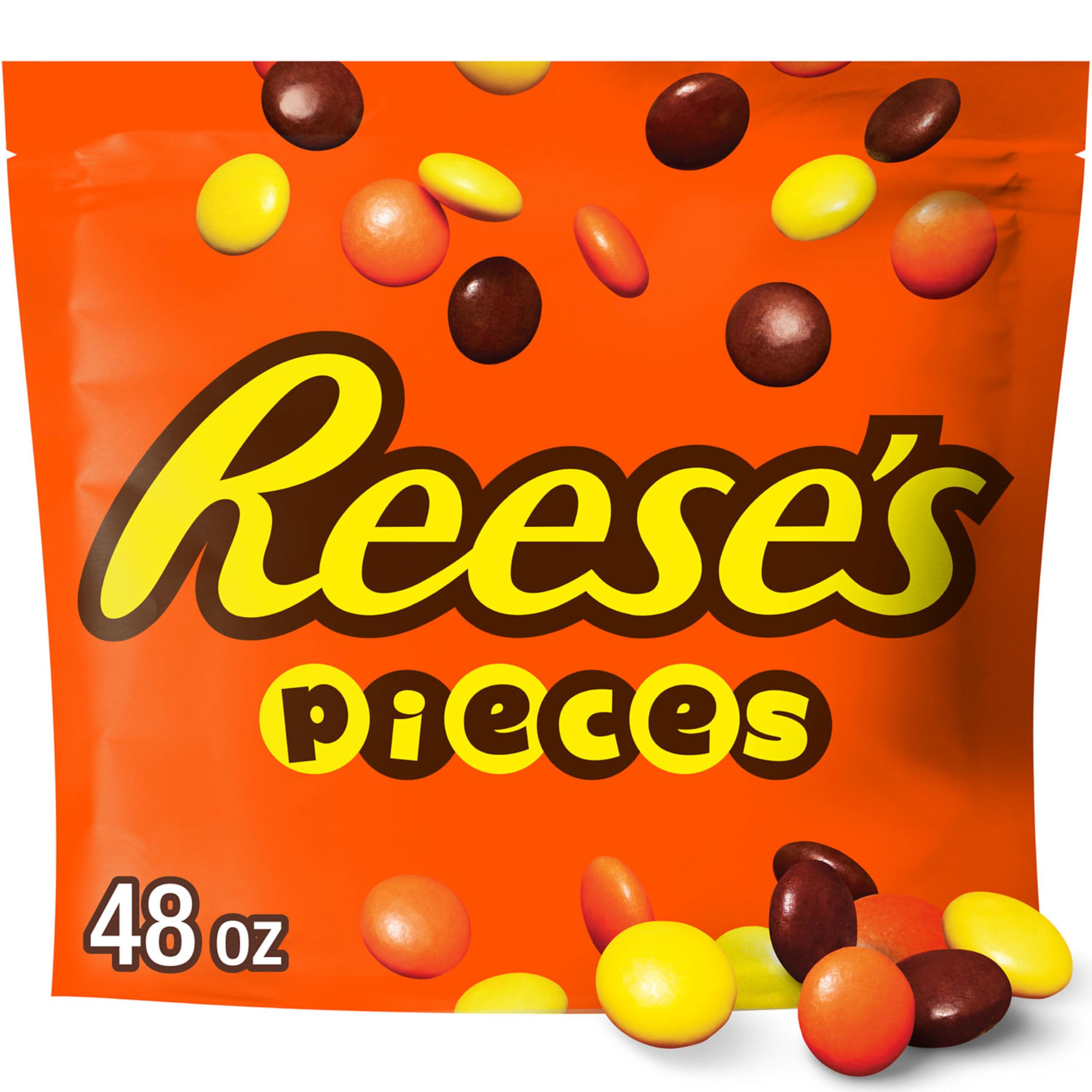 Reese'sPIECES Peanut Butter in a Crunchy Shell, Candy Bulk Bag, 48 oz