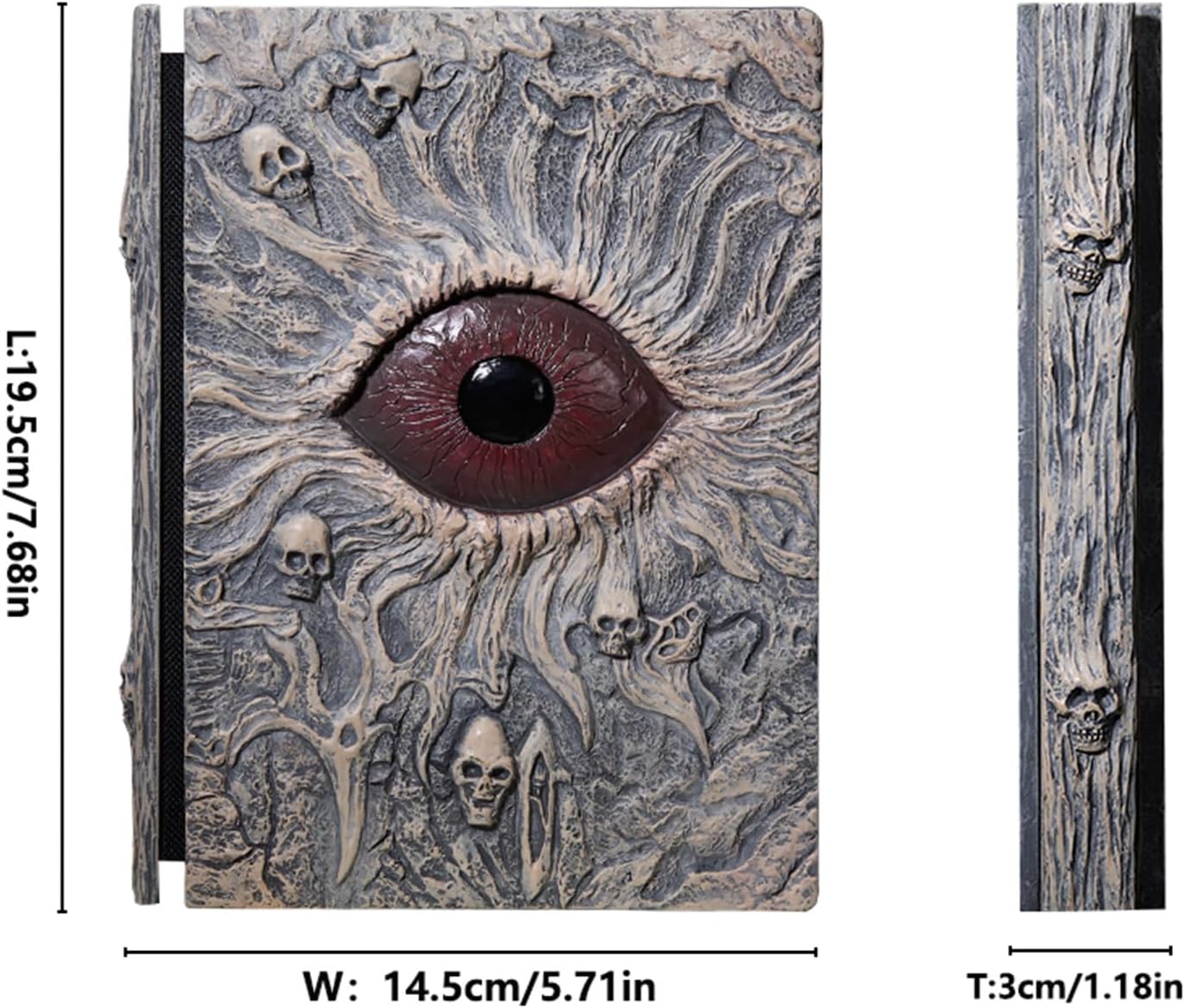 Apocalyptic Eye Embossed Journal, Gothic Notebook with Demonic Sigil Cover, Grimoire journal for men, travel notebook, Thick AntiBleed Paper, Vintage Occult Diary for Dark Academia Lovers