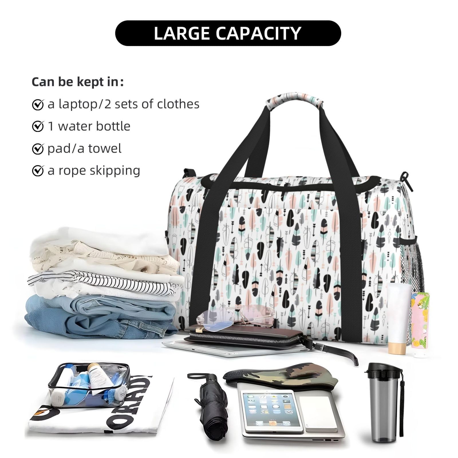 Pióro. Torba na ramię Kobiety Mężczyźni Torba podróżna Crossbody Torebka Torba na ramię Torebki robocze Codzienna torba Hobo