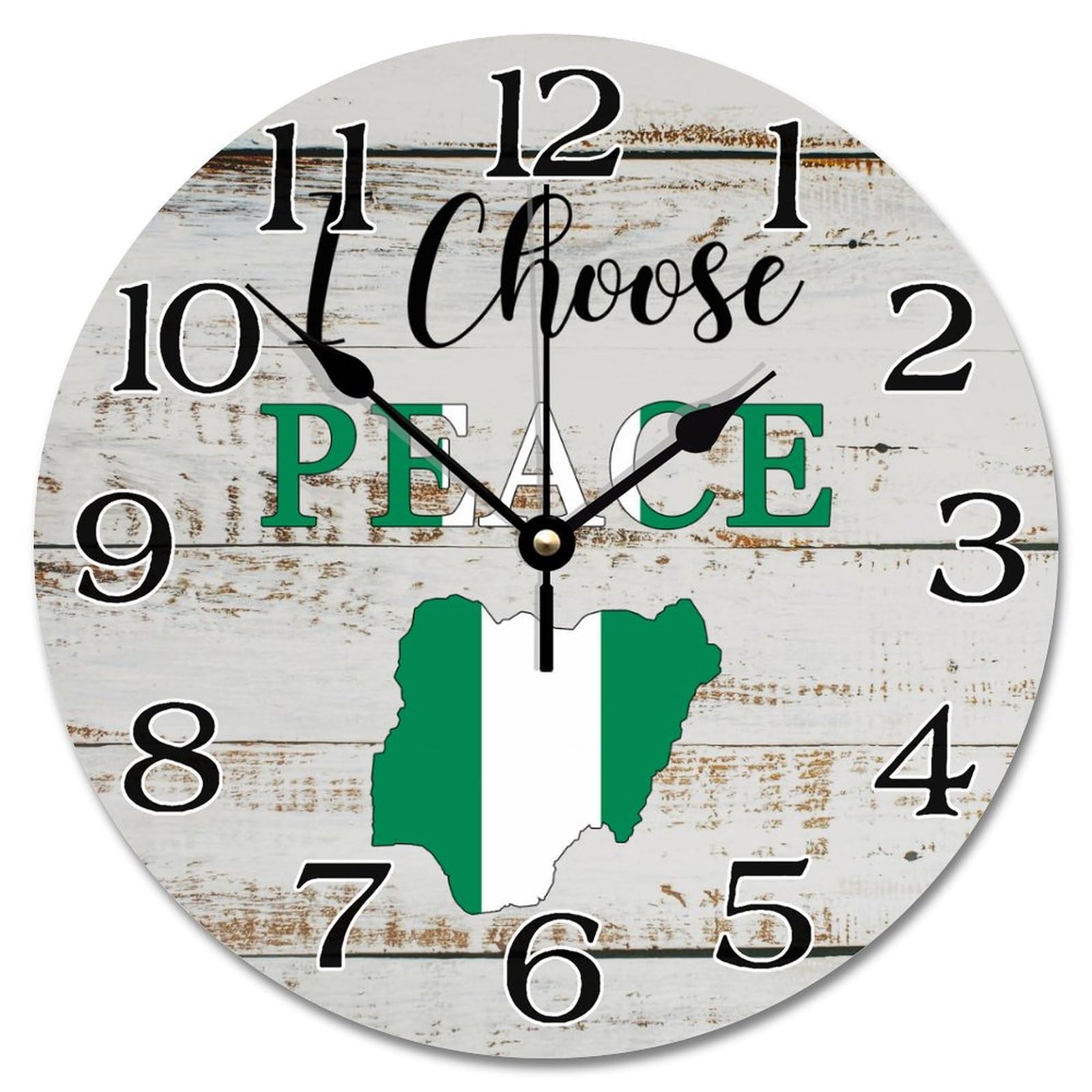 Horloge murale Nigeria 30,5 cm pour personnaliser un mur vide