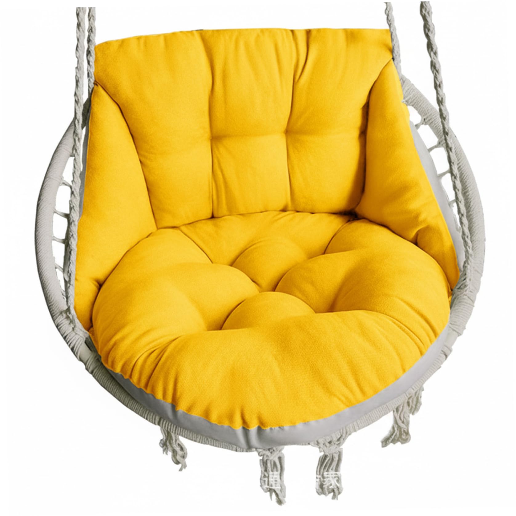 Striegro Egg Chair Cushion Replacement, Thick & Plush Yellow Swing Cushions for Outdoor Furniture - Soft Crystal Velvet Hanging Chair Cushion..