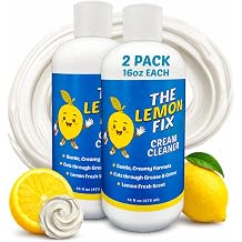 The Lemon Fix Cream Cleaner for Soap Scum, Hard Water & Grease | Multi-Purpose Cleaner Cleans & Polishes Tile, Glass, Stainless Steel, Porcelain & Chrome, Lemon Scent