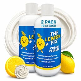 Cream Cleaner for Soap Scum, Hard Water & Grease, The Lemon Fix Pro-Strength Multi-Surface Polish for Shower, Tile & Stainless Steel, Gentle on Finishes, Lemon Scent, Made in USA, 16 oz Bottle, 2 Pack