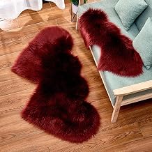 1 Pcs Double Heart Shape Fluffy Rug Fur Carpets for Living Room Home Decor Bedroom Floor Mat Thick Soft Area Rug Sofa Cover