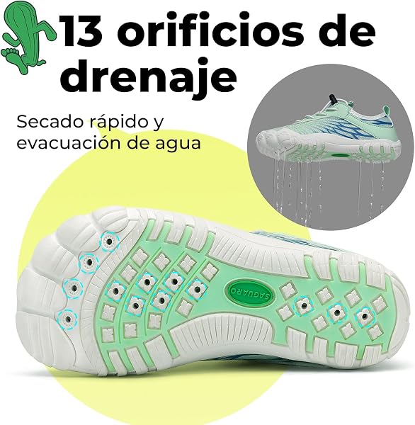 SAGUARO Zapatos descalzos para niños, de secado rápido, transpirables, con puntera ancha, talla 25-35 - 3