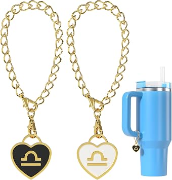 12 Constellations Charm Accessories for Stanley Cup,2PCS Heart Enamel Zodiac Sign Handle Charm For Stanley Tumbler Cup, Constellations Identification Charms for Simple Modern Tumbler