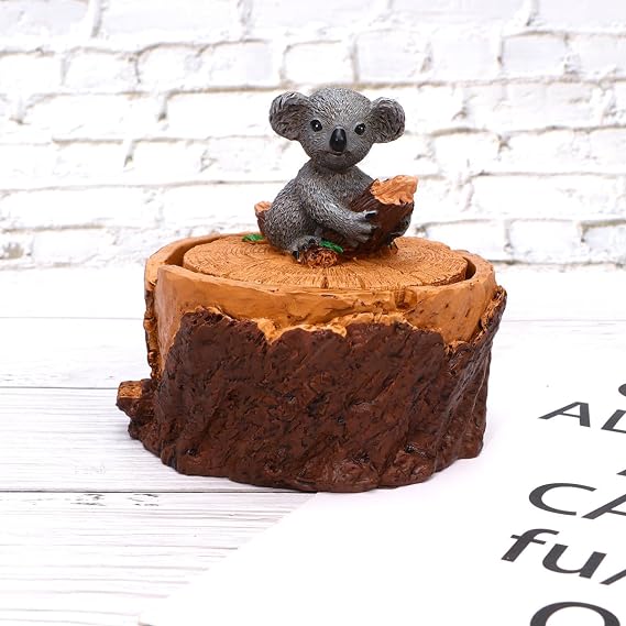 Accessory Koala Resin with Indoor Or for Shape Ashtray, Stylish Adornment and Quirky Decor Use Desktop Home Office Or Living Room