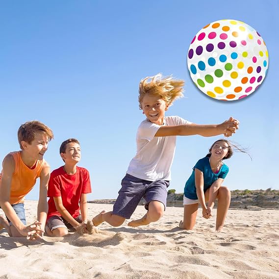 2Pcs Beach Balls Inflatable, 40CM Large Rainbow Beach Balls, for Party Supplies Decorations, Kids Water Toys for Outdoor Activity Water Games Swimming Pool Beach