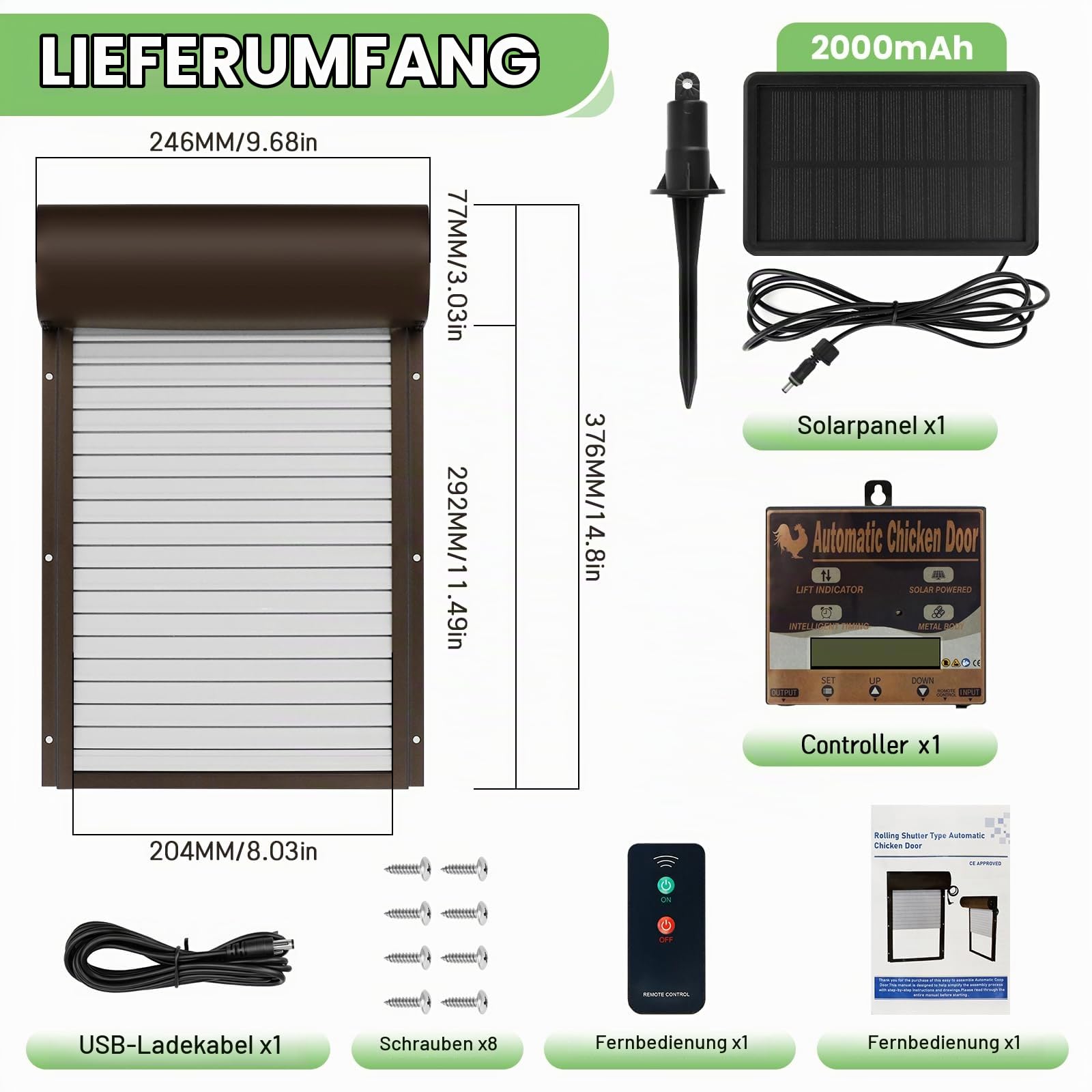 Automatische Hühnerklappe Batterie