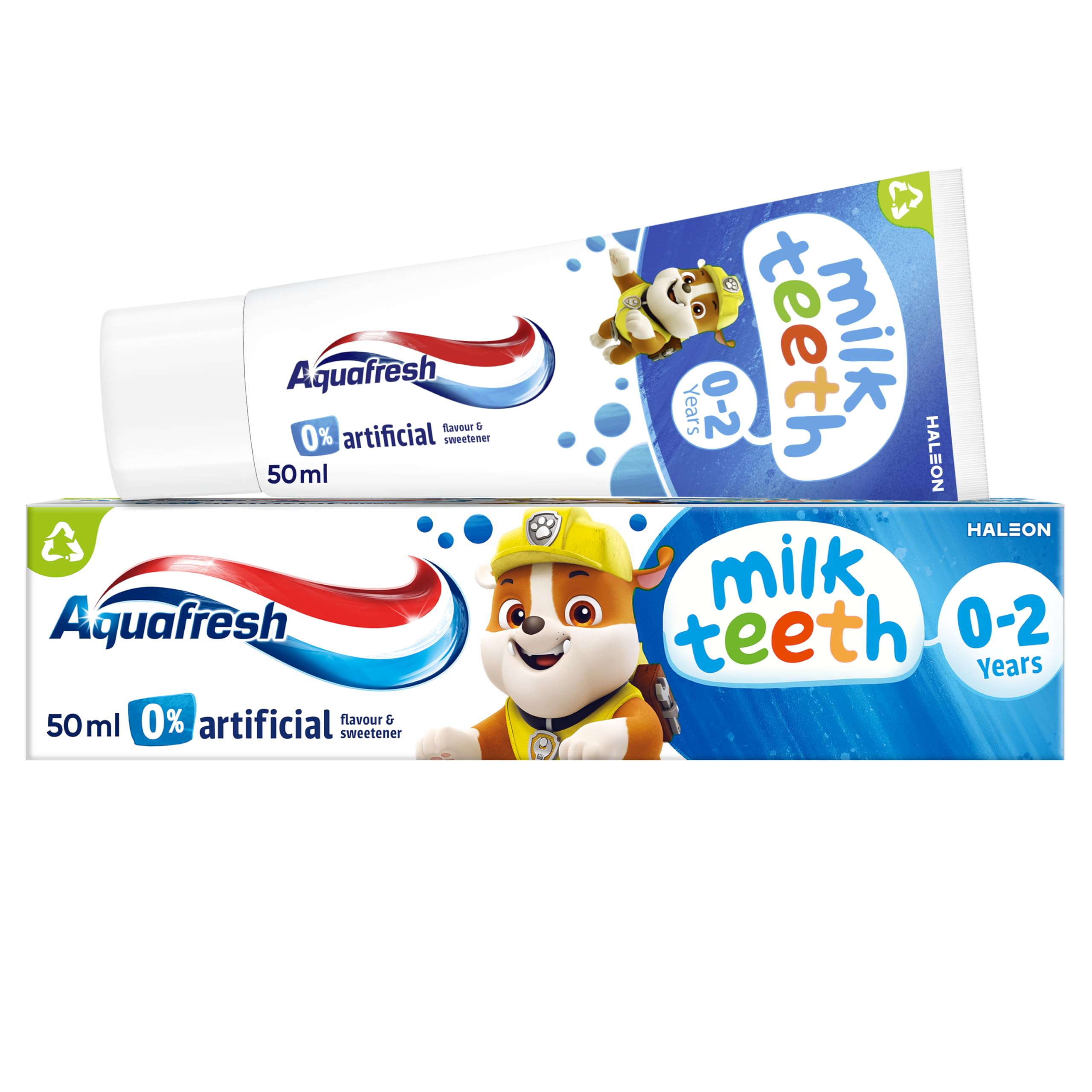Aquafresh Paw Patrol Milk Teeth Baby Toothpaste 0-2 years, Toddler Toothpaste for Infants, Gentle care for Milk Teeth, 50ml