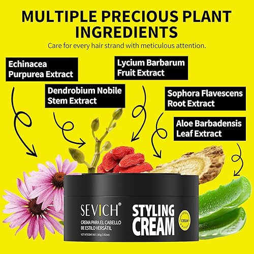 Miniatura 2 de SEVICH Crema para peinar el cabello para hombre, gel mate potente para el cabello, contiene esencia vegetal, moldeador persistente, fresco y no