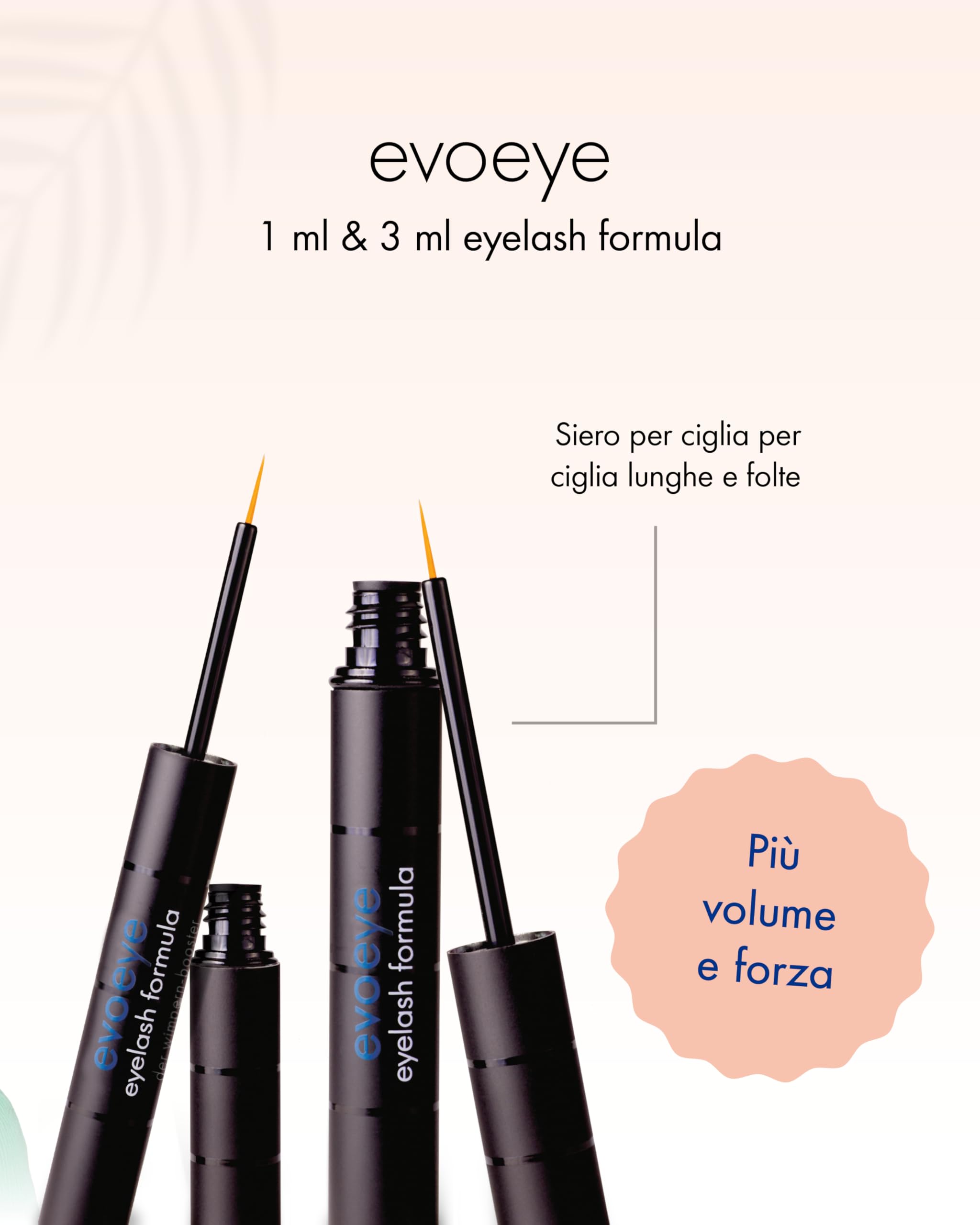 Set Avantage evoeye Eyelash Serum Formula 3 ml + 1 ml I Siero per ciglia per ciglia lunghe e dense in 6-8 settimane I Siero con peptidi rivitalizzanti