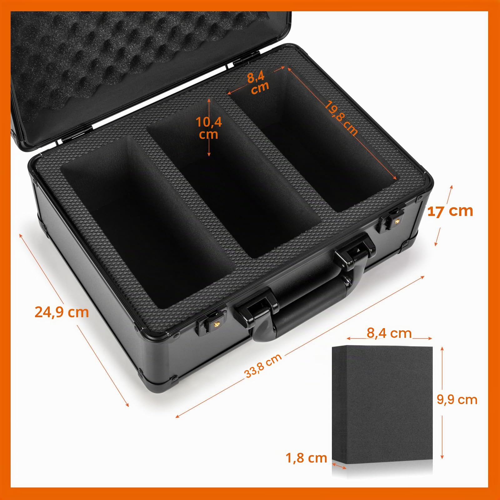 Caja de Almacenamiento para Cartas Calificadas, Caja de Almacenamiento para Cartas de Trading, Porta Slab PSA para Tarjetas Deportivas, Tarjetas Calificadas, Top Loaders, One Touch - 3 Fila