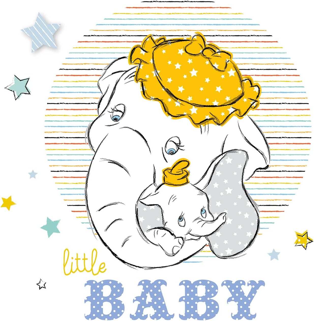 Komar Dumbo Little Baby - Size: 50 x 70 cm, Wall Picture, Poster, Art Print (without Frame), Disney