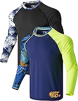 LibertyBrandsUS Men's 2 Pack UPF 50+ Long Sleeve Rash Guard Swim Shirts - Loose Fit Quick Dry Sun Protection for Fishing & Water Sports