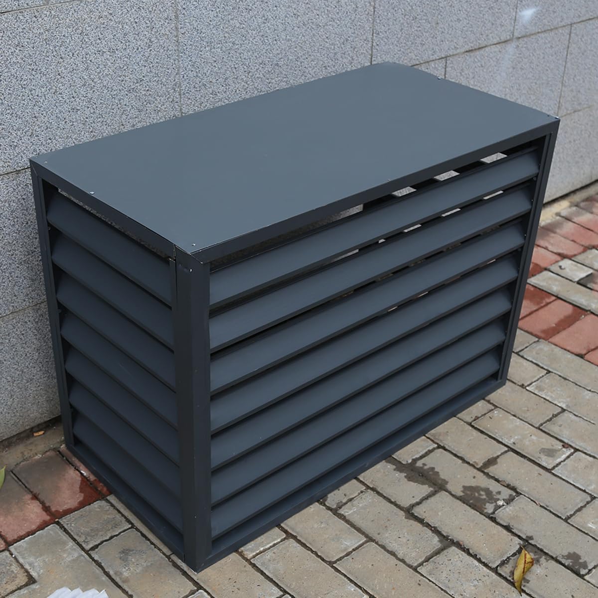 Clôture d'intimité pour climatiseur en aluminium design avec persiennes autonomes