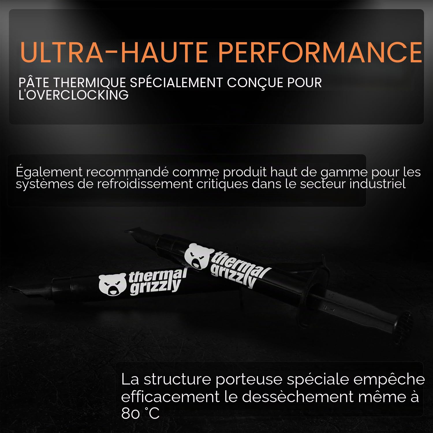 Thermal Grizzly Kryonaut pâte thermique 1g refroidissement processeur carte graphique