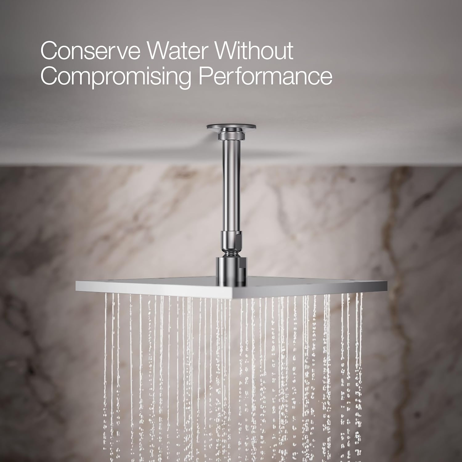 Kohler 13696-CP Contemporary Square 10" single-function rainhead, 2.5 gpm, Polished Chrome