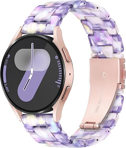 Bandas de resina compatibles con Samsung Galaxy Watch 7 FE 6 5 de 40 mm y 44 mmPro de 45 mm, Galaxy Watch 4 de 40 mm y 44 mm, Galaxy Active 2 de 40