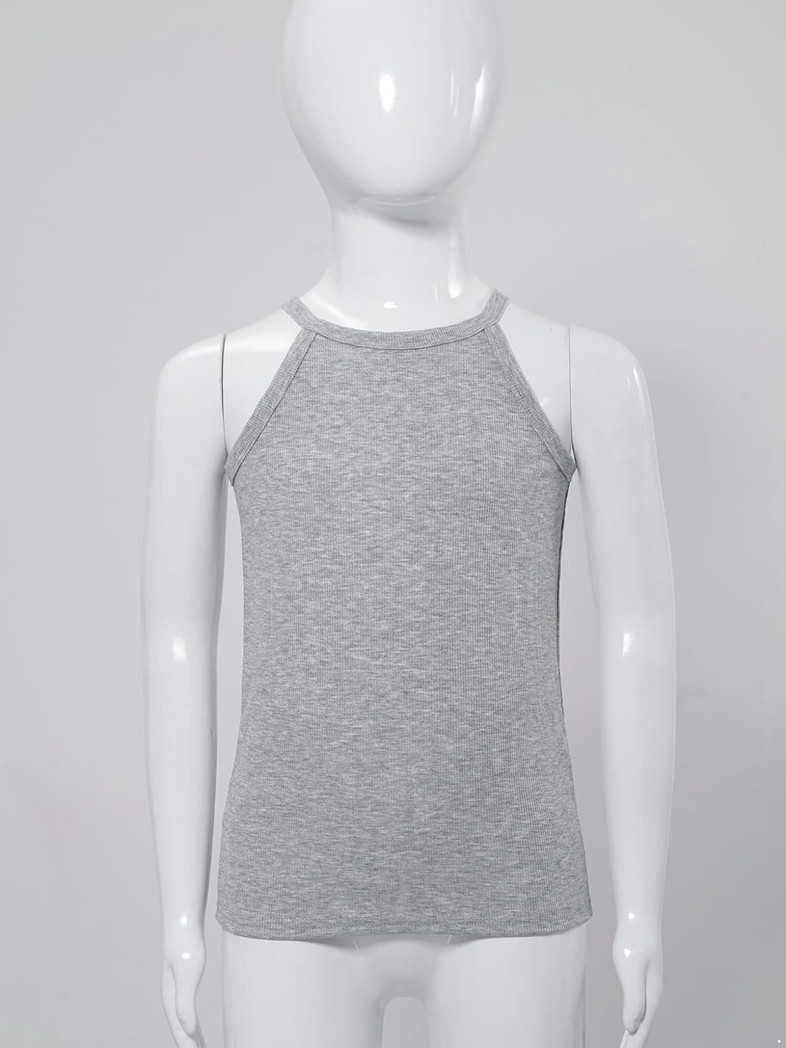 Hansber Kids Girls Dance Tank Tops Spaghetti Strap Round Neck Camisole Sleeveless Gym Workout Camis Ribbed Casual Vest