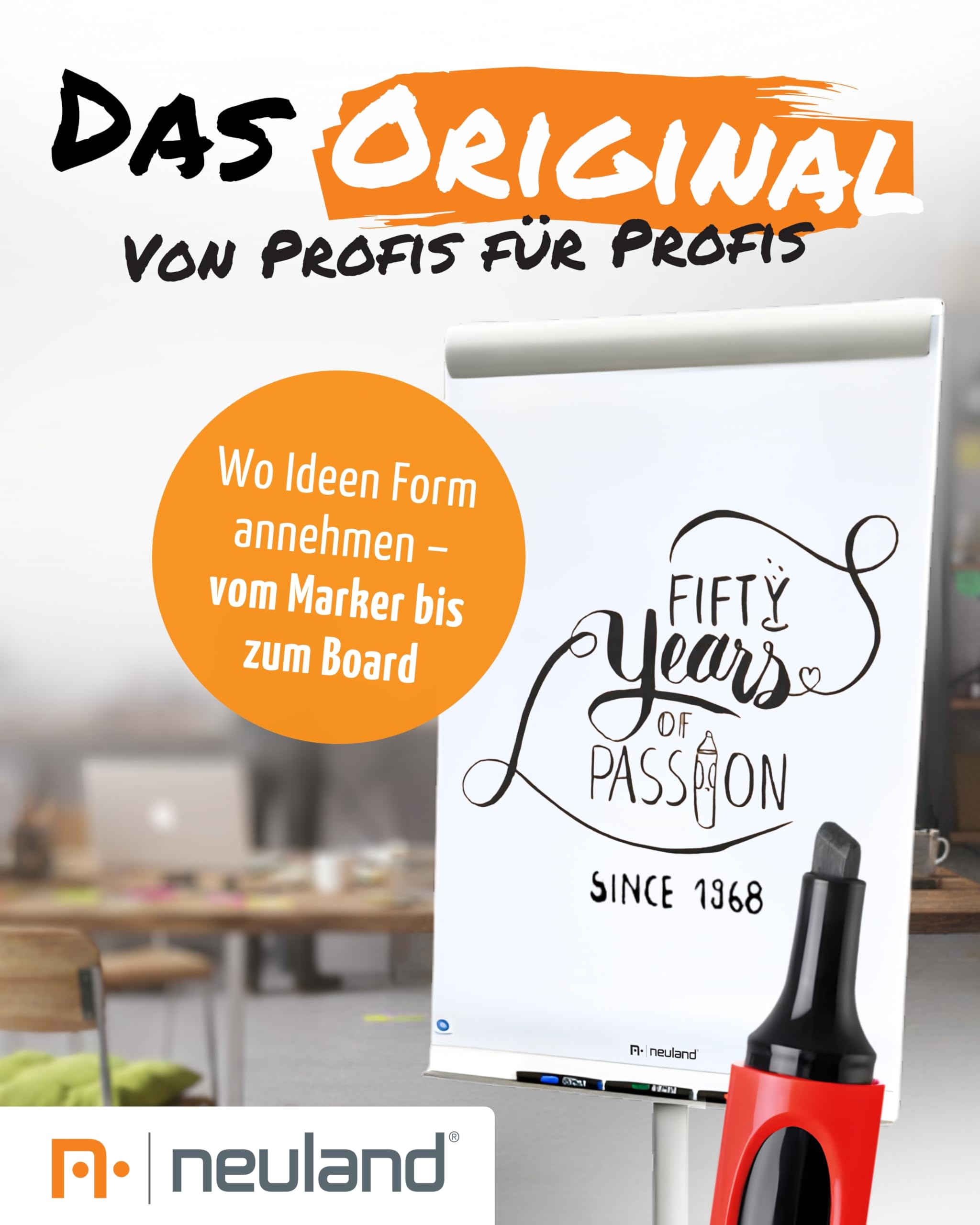 Neuland Estatics Ideenkarten-Set I Schwarze Permanentmarker No.One Estatics Keilspitze & FineOne Estatic Rundspitze I Inkl. Moderationskarten je 100 Blätter Large & Medium & 50 Blatt Estatics-Pad