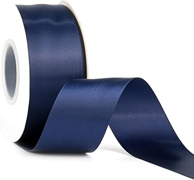 MAYREEL Navy Blue Satin Ribbon 1.5 Inch Dark Blue Double Faced 25 Yards
