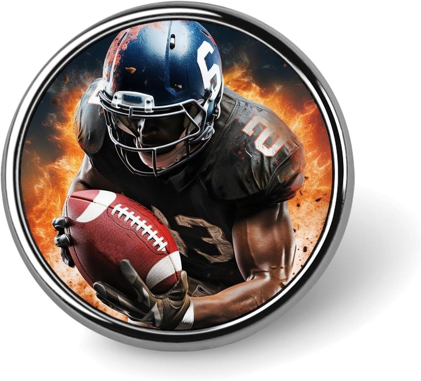 Cool American Football Brooch Pins Lapel Pins for Men Women Badge Button Cover Decorative Jewelry Charms for Hats Bags Backpacks Suits Shirts Scarves Clothing Accessories Banquet Wedding Gift