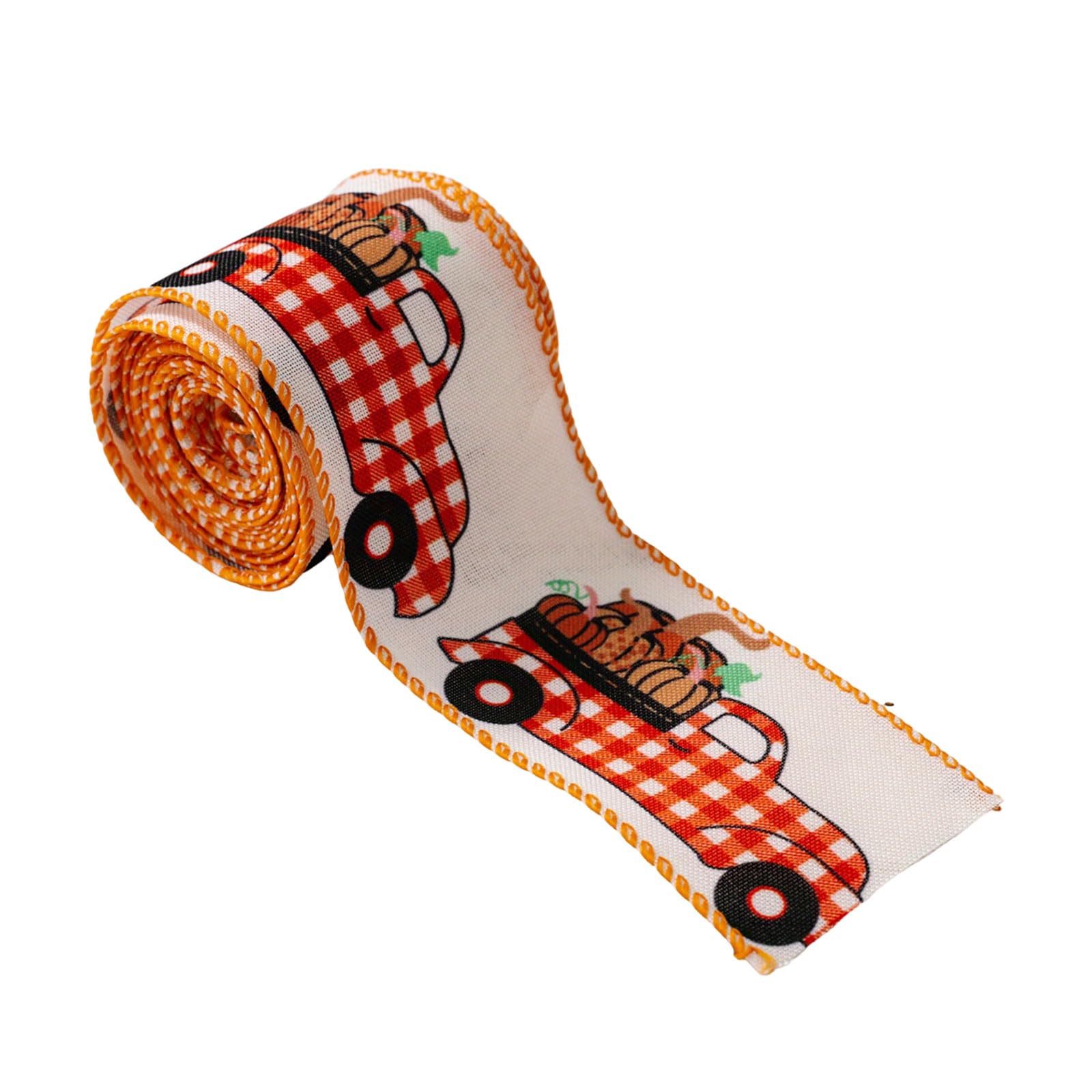Tsophreniq Farmhouse 5 Yards Per Roll Thanksgiving Themed Ribbons for Wreath Making Festive Checkered Ribbons Thanksgiving Craft for Adults