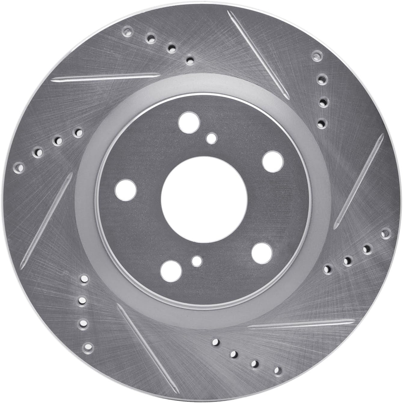 R1 Concepts Brake Rotor Drilled and Slotted Silver Front Right 2020-2024 LAND ROVER DEFENDER 90, DEFENDER 110