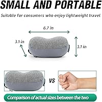 Vista 5 de Almohada de cuello de viaje pequeña Almohada de siesta de espuma viscoelástica 100% pura, almohada de viaje súper suave con soporte para el cuello