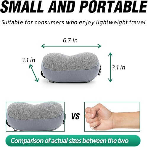 Miniatura 5 de Almohada de cuello de viaje pequeña Almohada de siesta de espuma viscoelástica 100% pura, almohada de viaje súper suave con soporte para el cuello