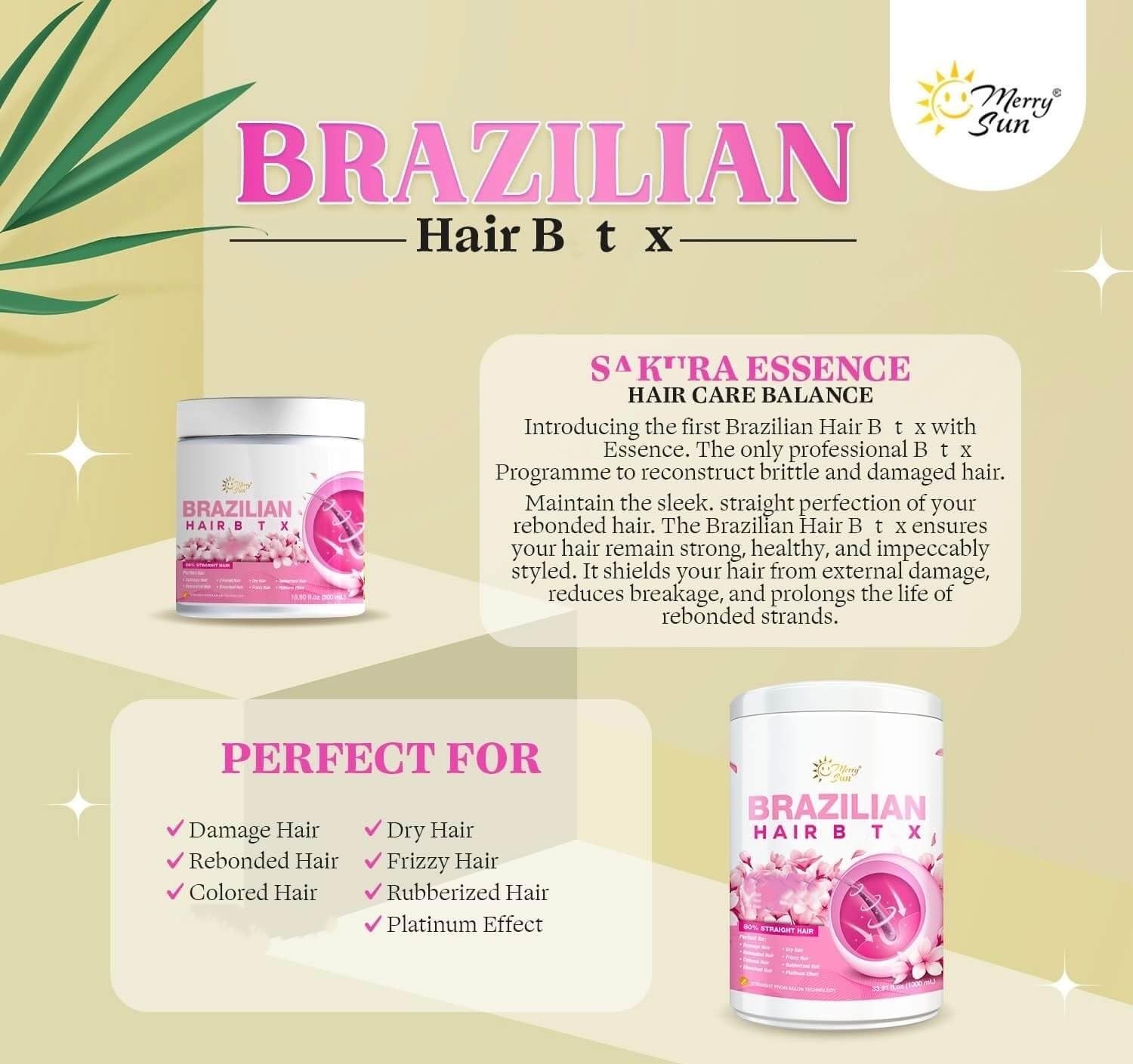 Merry Sun Brazilian Hair BTX - Ultimate Straight Treatment - 1000ml