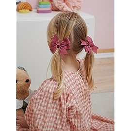 40Pcs Baby Girls 3\'\' Boutique Grosgrain Ribbon Hair Bows Elastic Hair Ties Ponytail Holder Hair Bands in Pairs for Girls Toddlers Kids
