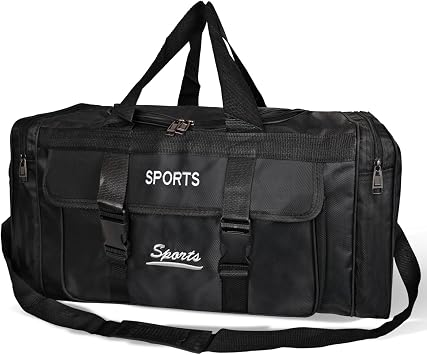 Duffel Bag for Men and Women Sports Gym Bag Adjustable Strap Carry on Large Luggage Bag for Weekender Overnight Travel Large Black