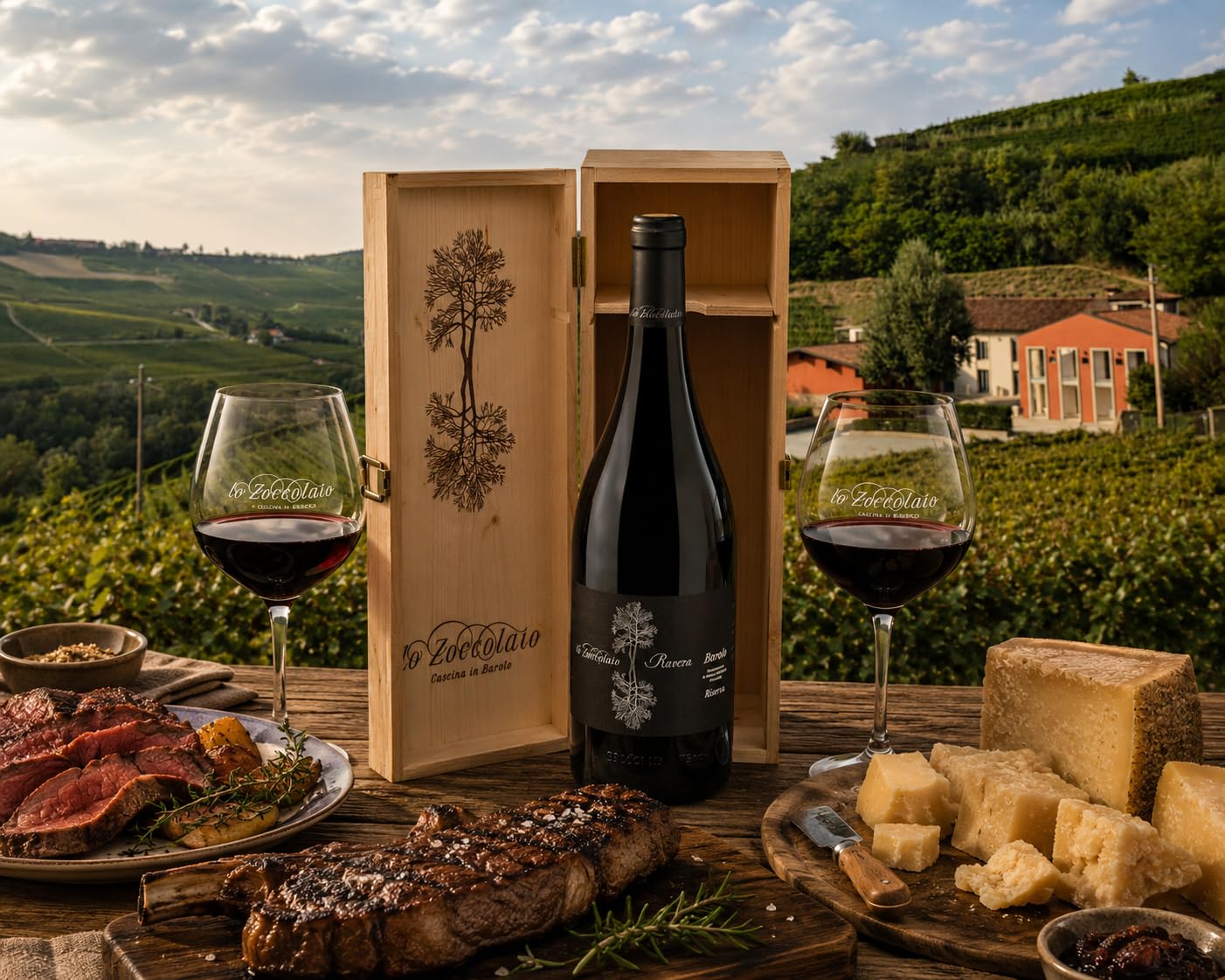 Lo Zoccolaio Barolo DOCG Riserva Ravera en Estuche de Madera - Vino Tinto Italiano - 1 Botella X 1500ml