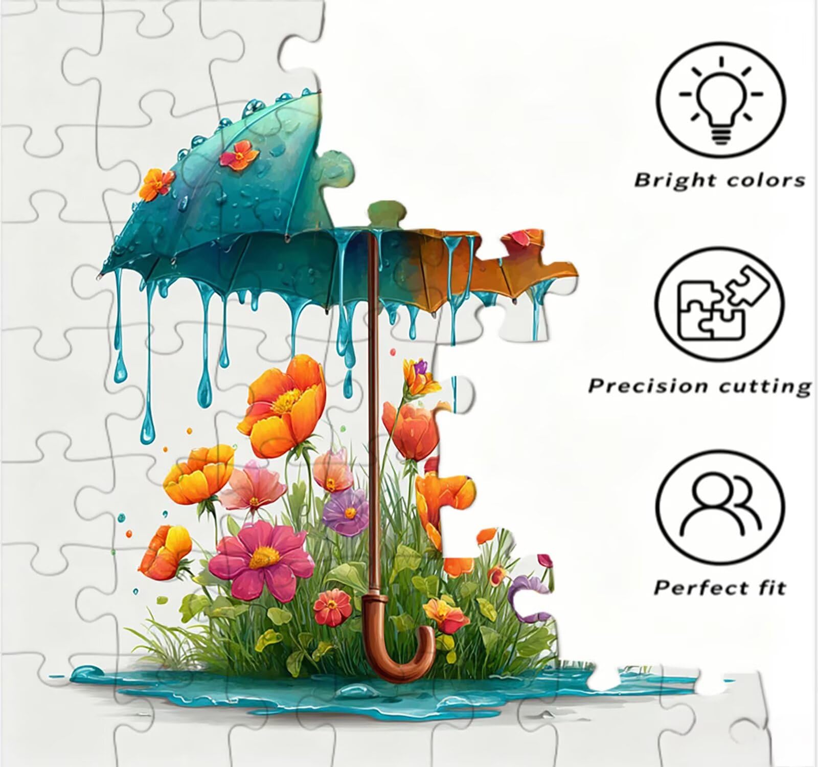 Parasol kwiaty puzzle 2000 elementów, puzzle dla dorosłych, dorosłych, nastolatków, do aktywności w domu, trudne gry rodzinne, klasyczne puzzle jako prezent i dekoracja ścienna R3KH-735