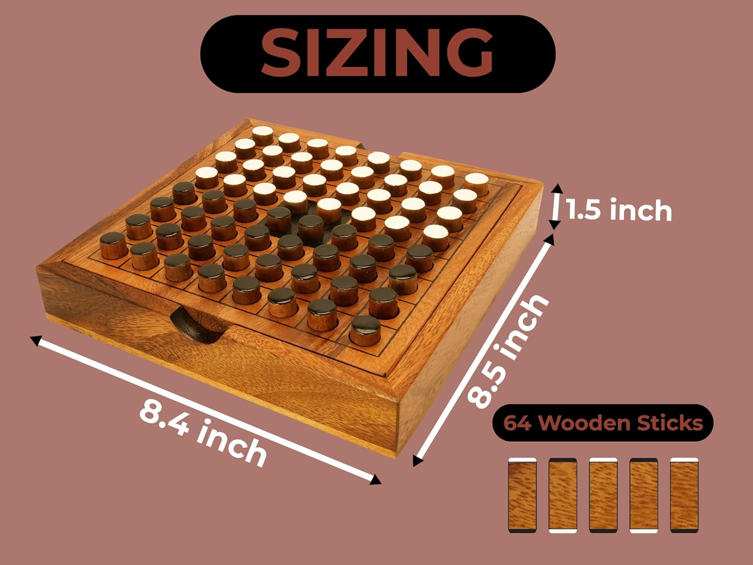 BSIRI Classic Board Game Othello Strategy Games of Family Games for Adults and Senior Wooden Classic Game with Black and White Wood Pieces and Great Gifting