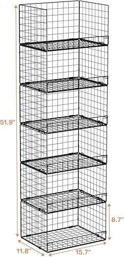 Miniatura 8 de Organizadores de armario apilables de 6 niveles y estantes de almacenamiento, organizador de estantes de armario, cestas plegables para