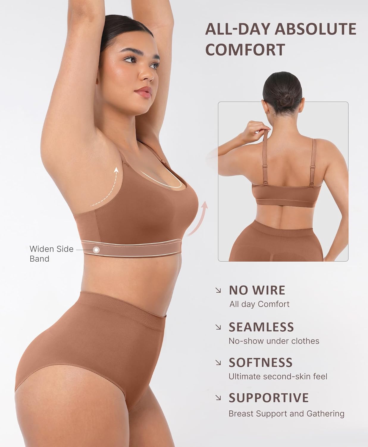 FeelinGirl Seamless Bras Wireless Bralettes for Women, No Wire Unlined Comfort Soft for Sleep, Everyday Bras - Image 4