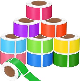 1000 Pcs Colored Sticker Labels Rolls Rectangular Label 10 Bright Color Coding Labels 0.75 x 1.57 Inch Classroom Labels Re...