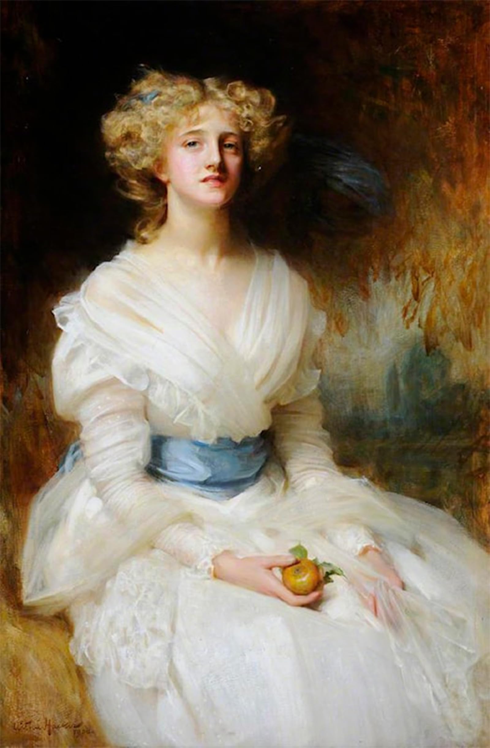 RZHRHJES Vintage Picture Wall Picture Painting Print Poster Miss Ivy Lilian Close by Arthur Hacker Abstract Wall Art Painting for Office Decor 60x90cm