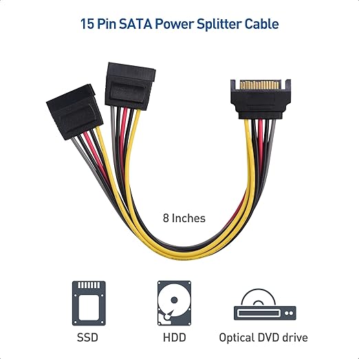 Kit de Cable SATA III y Cable de Alimentación SATA con Conectores Rectos y de 90° miniatura 6